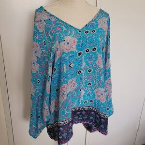 Tolani Silk Kimono Style Blouse